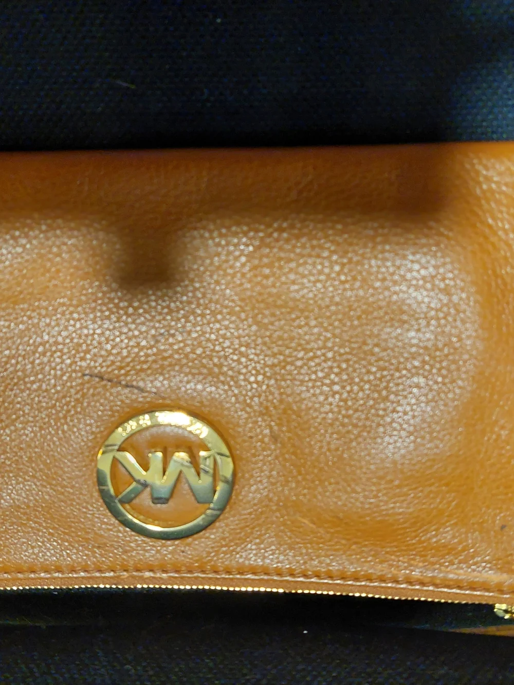 Michael Kors Cognac Leather Wallet with Gold MK Emblem NWT